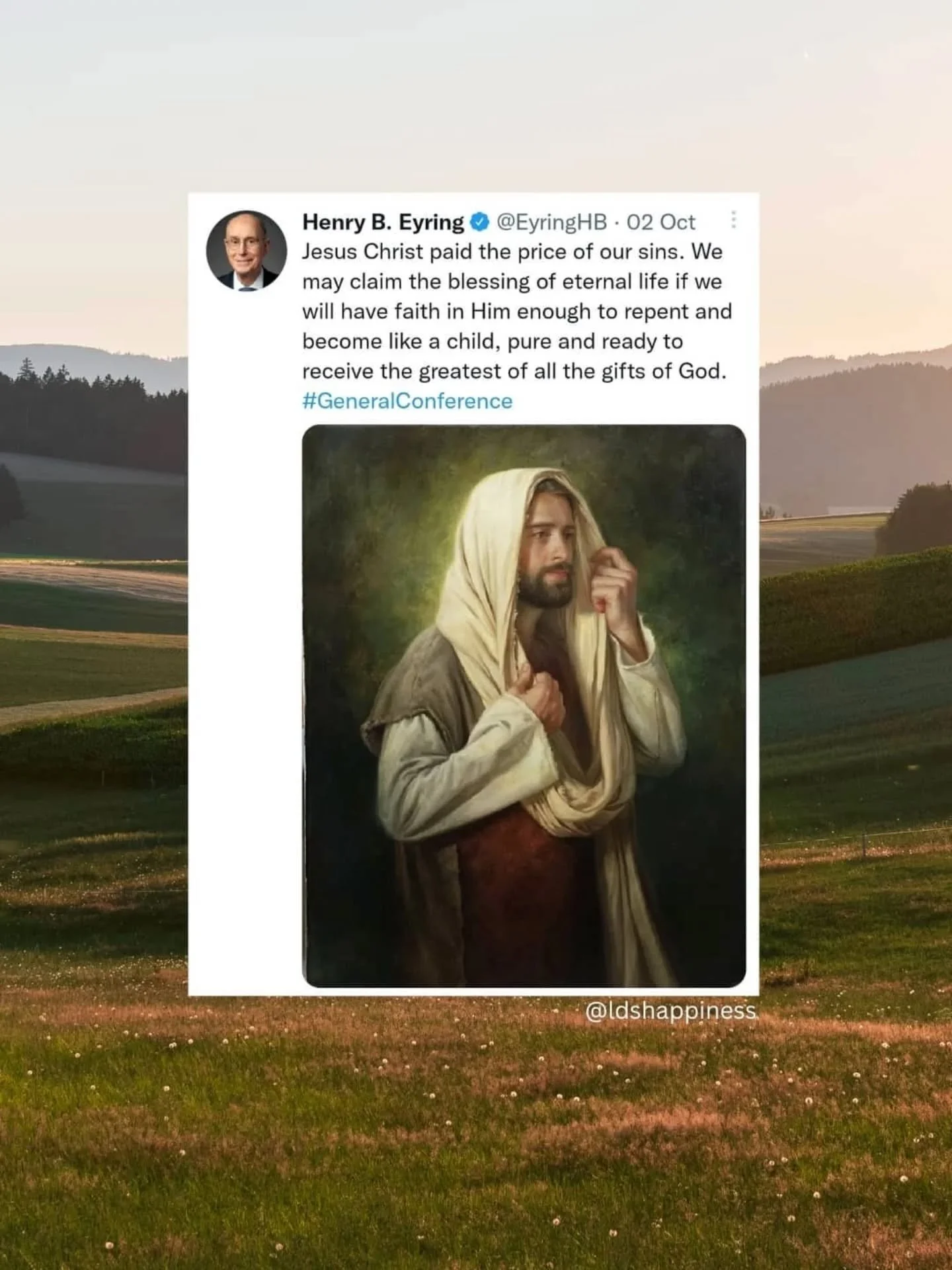 Eternal life is possible because of Jesus Christ ❤️ 

#jesuslovesyou #ldshappiness #henrybeyring  #churchofjesuschristoflatterdaysaints #ldsquotes