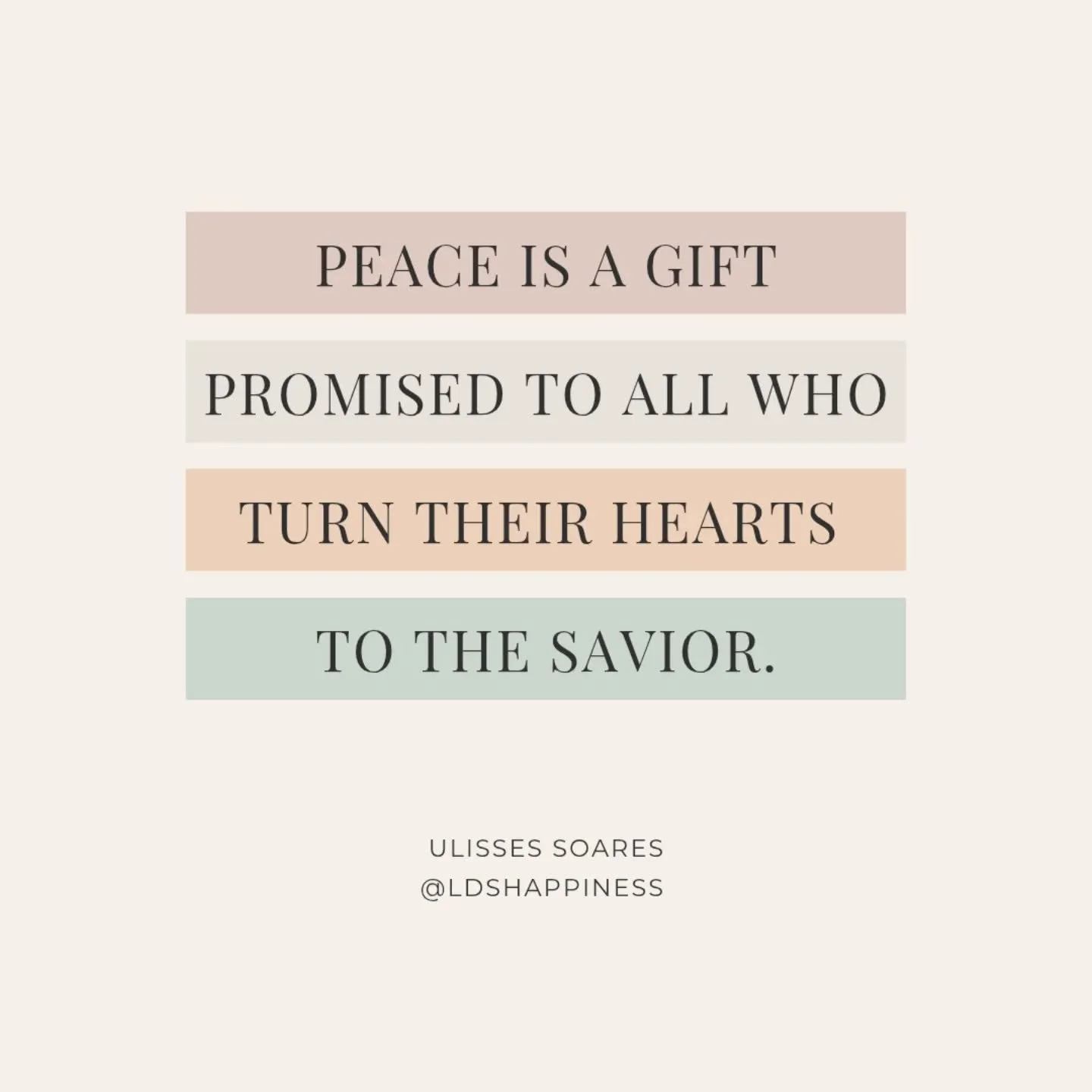 Even in contentious and violent times, peace is possible because of Jesus Christ 💕

#peaceinchrist #jesuslovesyou #comeuntochrist #ldshappiness #churchofjesuschristoflatterdaysaints
