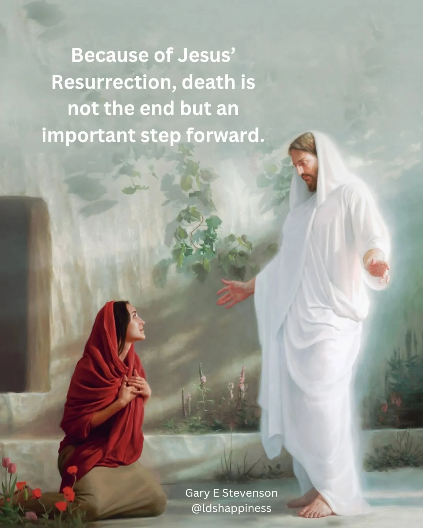 Because of Jesus, we can have everlasting life! Death is not the end and there is hope, because of Him 💕

#easter #becauseofhim #jesuslovesyou #ldsquotes #ldshappiness