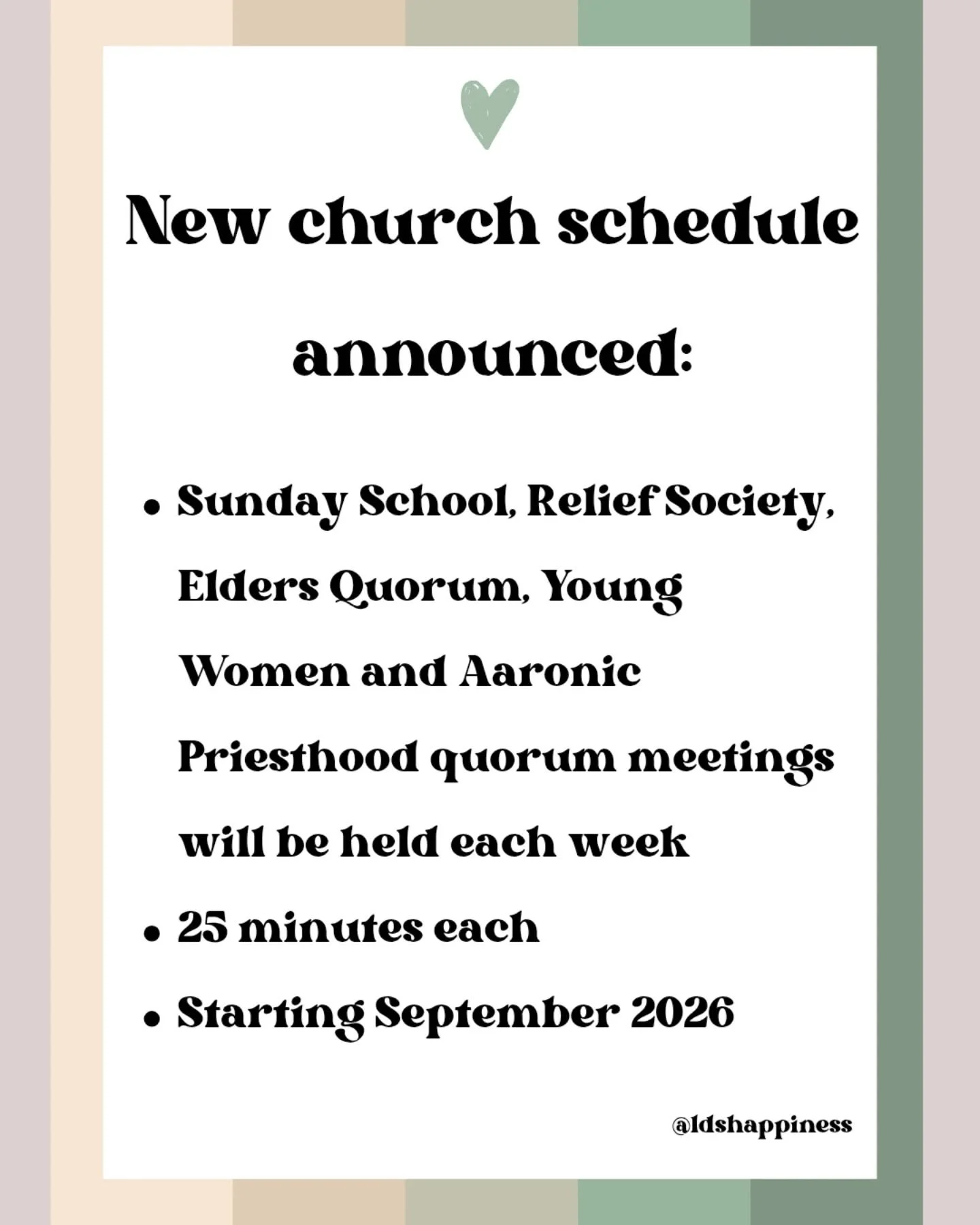 What do you think of this change? Today Church Newsroom announced "The First Presidency of The Church of Jesus Christ of Latter-day Saints has announced upcoming adjustments to the Sunday class meeting schedule to support members in their effort