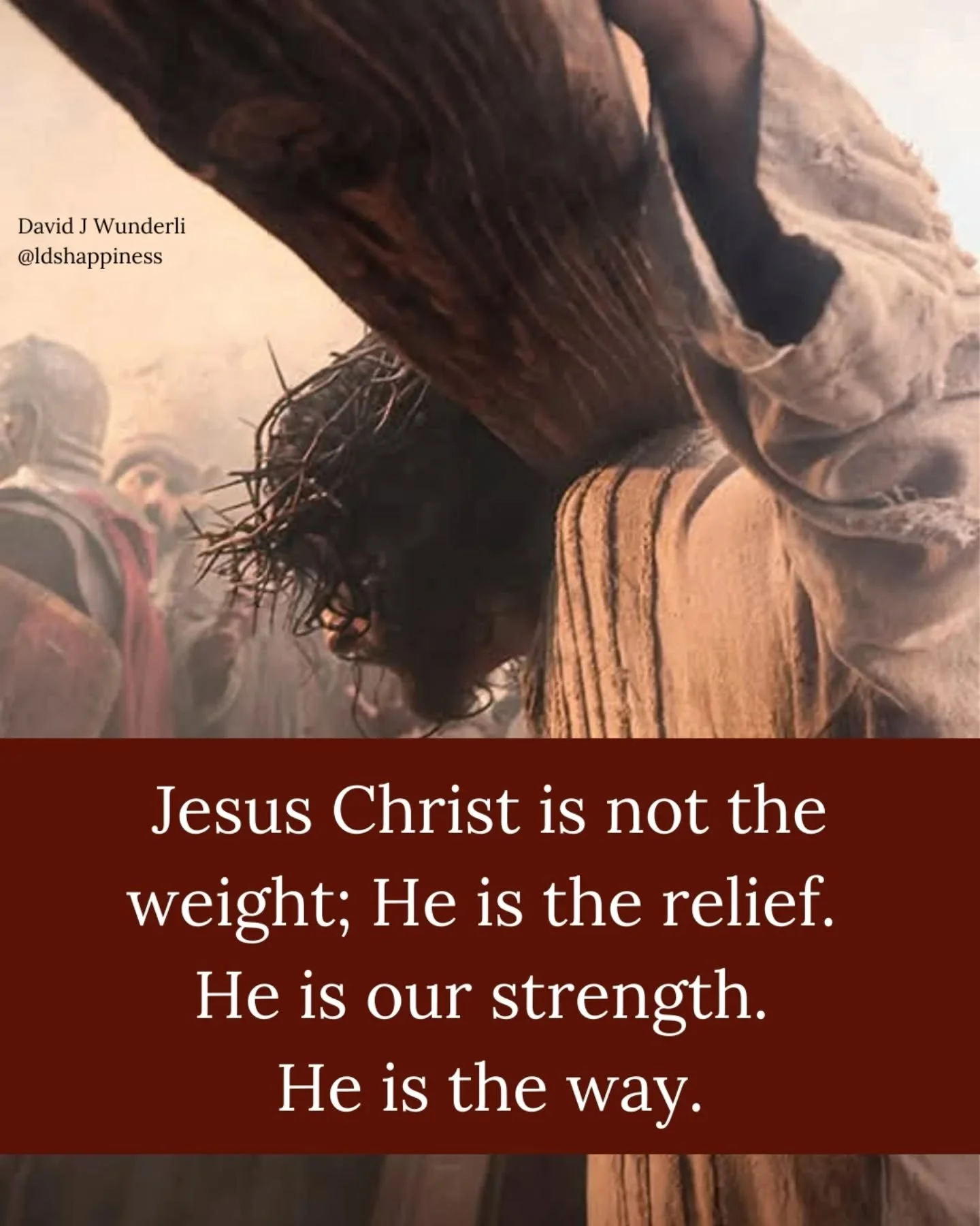 Jesus carried the weight and the burden of all sin, all sorrow, all death, all pain, even the weight of the cross, for all of us. To us He offers relief. "Come unto me, all ye that labour and are heavy laden, and I will give you rest.

"Tak
