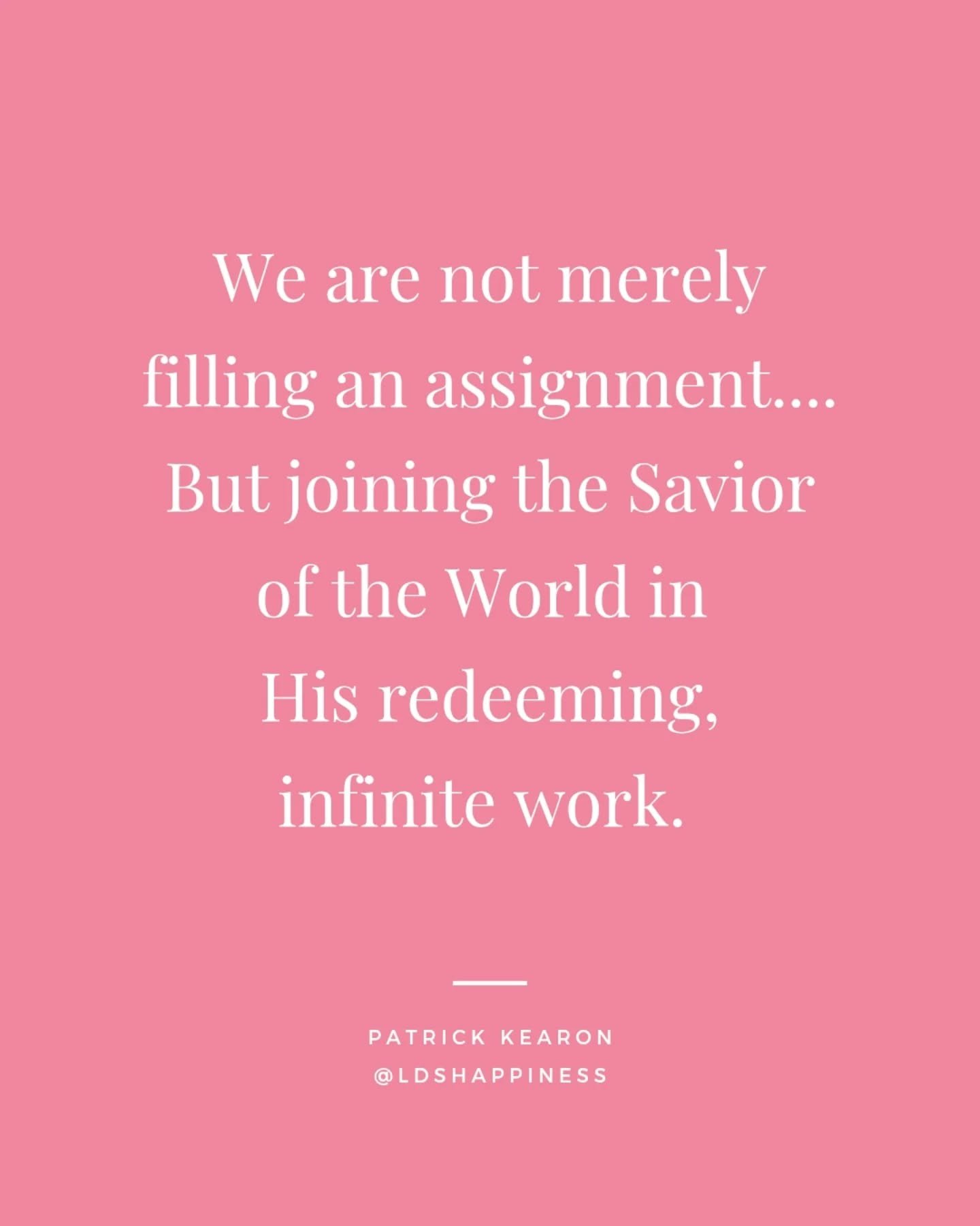 Every calling is building God's kingdom 💕 It's sometimes hard to feel like what you're doing matters, that you're making a difference. But God loves effort! Everything counts. Everything you do, God sees. It matters to Him. 

#youmatter #generalconf