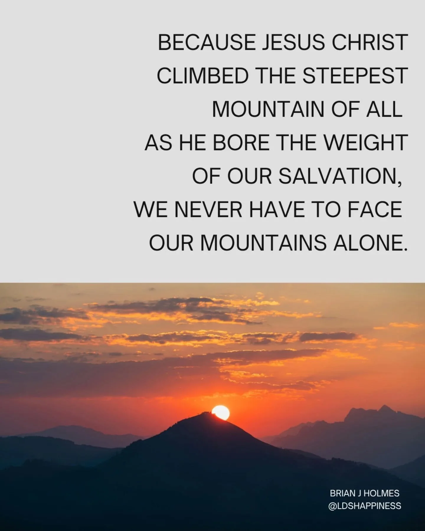 You are NEVER alone. The Savior of the world is on your side, ready to help you and lift your burdens! Come unto Christ and feel relief. #jesuschristisrelief #comeuntochrist #dontgiveup #neveralone #ldsquotes