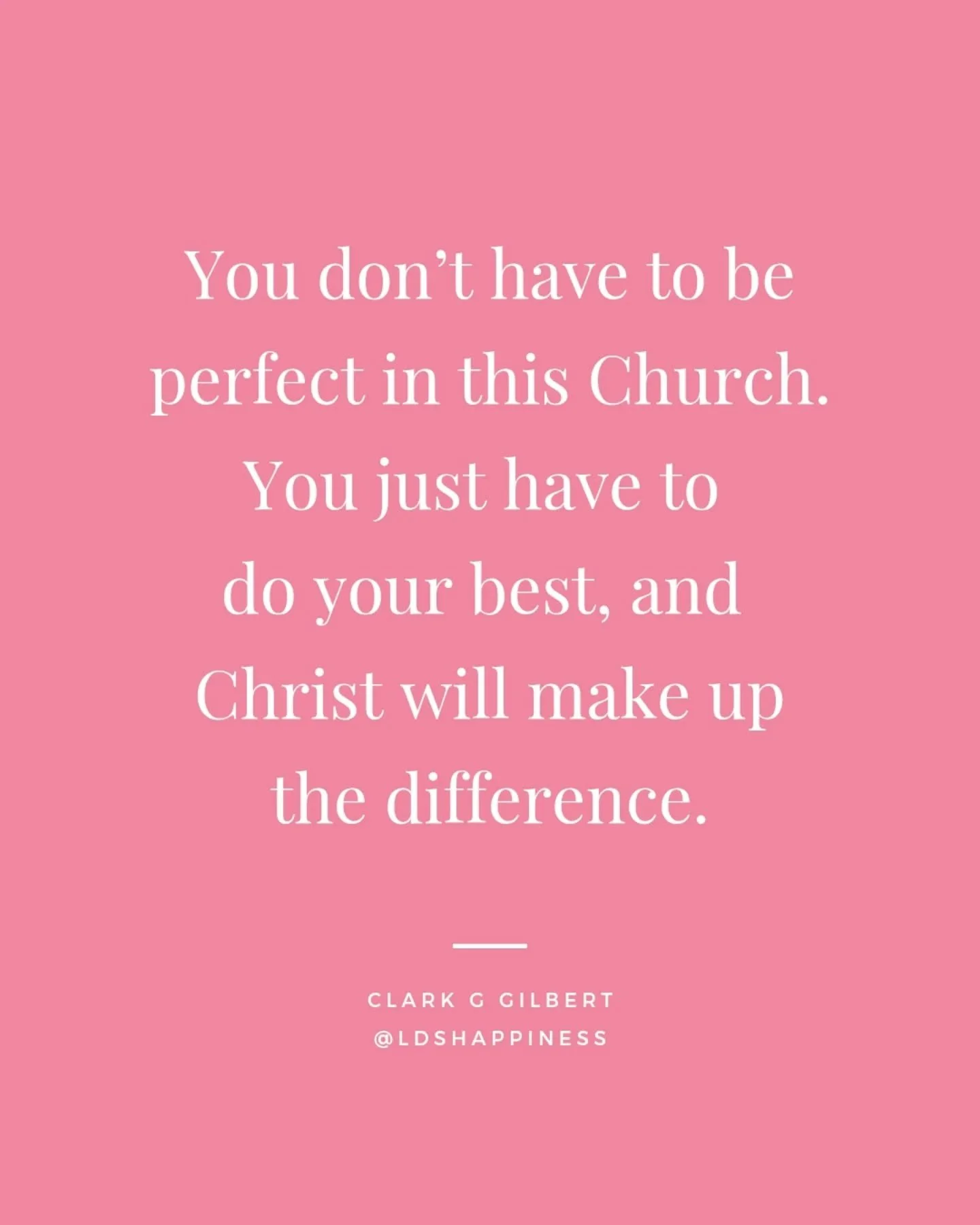 Grateful for this reminder- you don't have to be perfect!! Just give your best and Jesus will magnify your efforts. Let Him use you, be an instrument in His hands, and miracles happen ✨

#comeuntochrist #ldsquotes #sundayhappiness #ldshappiness #gene