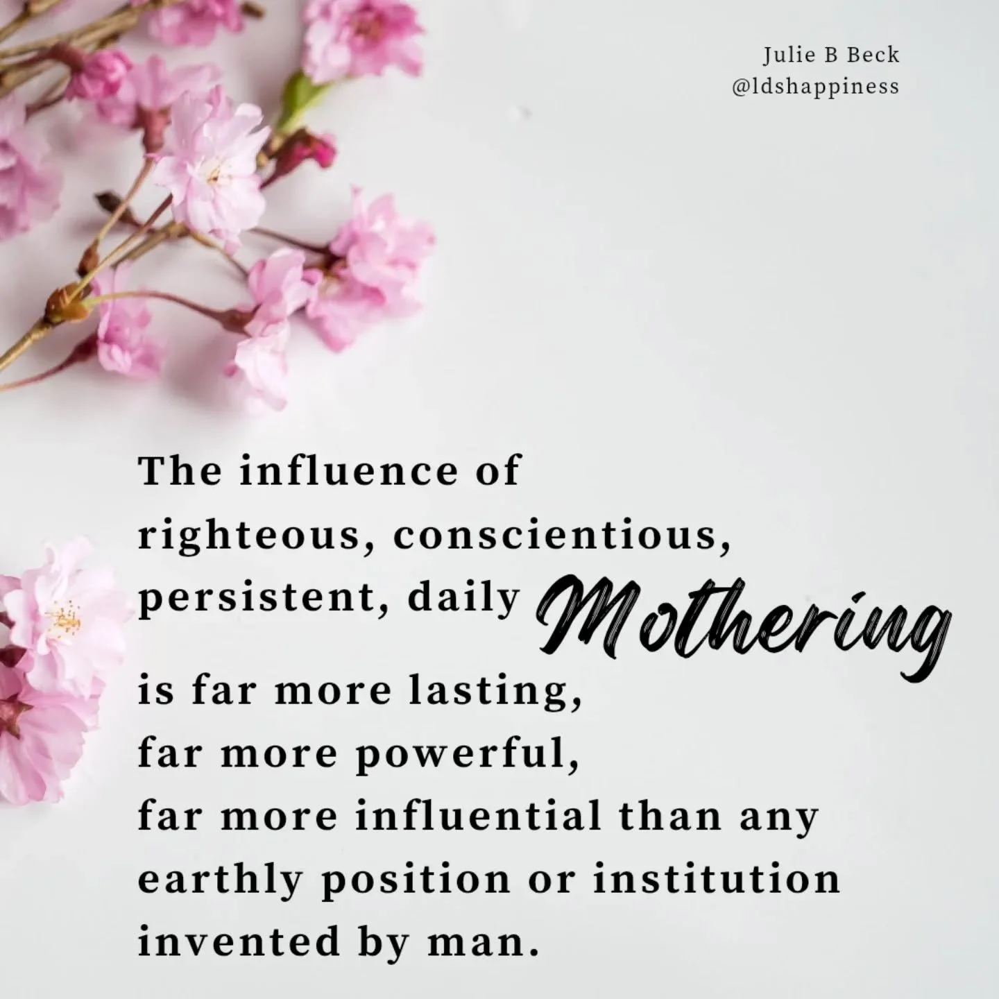 A few more mothers post on this beautiful Mother's Day 🥰 mothers matter and make such a difference in their homes, their families, and the world!

#happymothersday #mothers #ldsquotes #ldshappiness #churchofjesuschristoflatterdaysaints