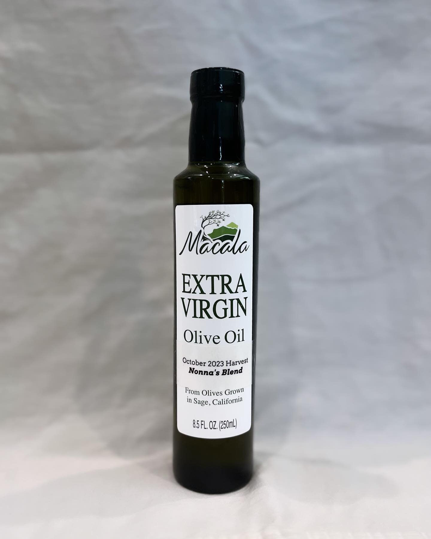 Our 2023 Harvest EVOO - Nonna&rsquo;s Blend is now in stock and available on our website. 250ml and 500ml bottles available! Certified Extra Virgin with the California Olive Oil Council, our early season blend is a very robust oil!

We are also runni