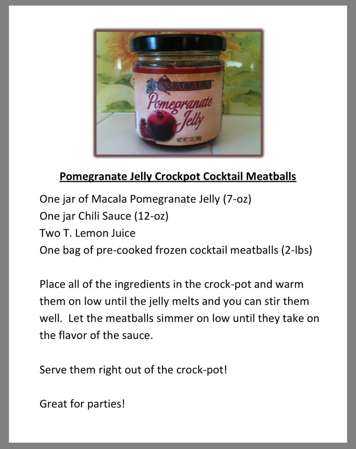 Need a good recipe for upcoming Super Bowl Party? These meatballs are a customer favorite and our pomegranate jelly is on sale right now through Feb 15th. *Do you like our vintage pomegranate jelly jar featured?!

Link to purchase in bio.

#SuperBowl