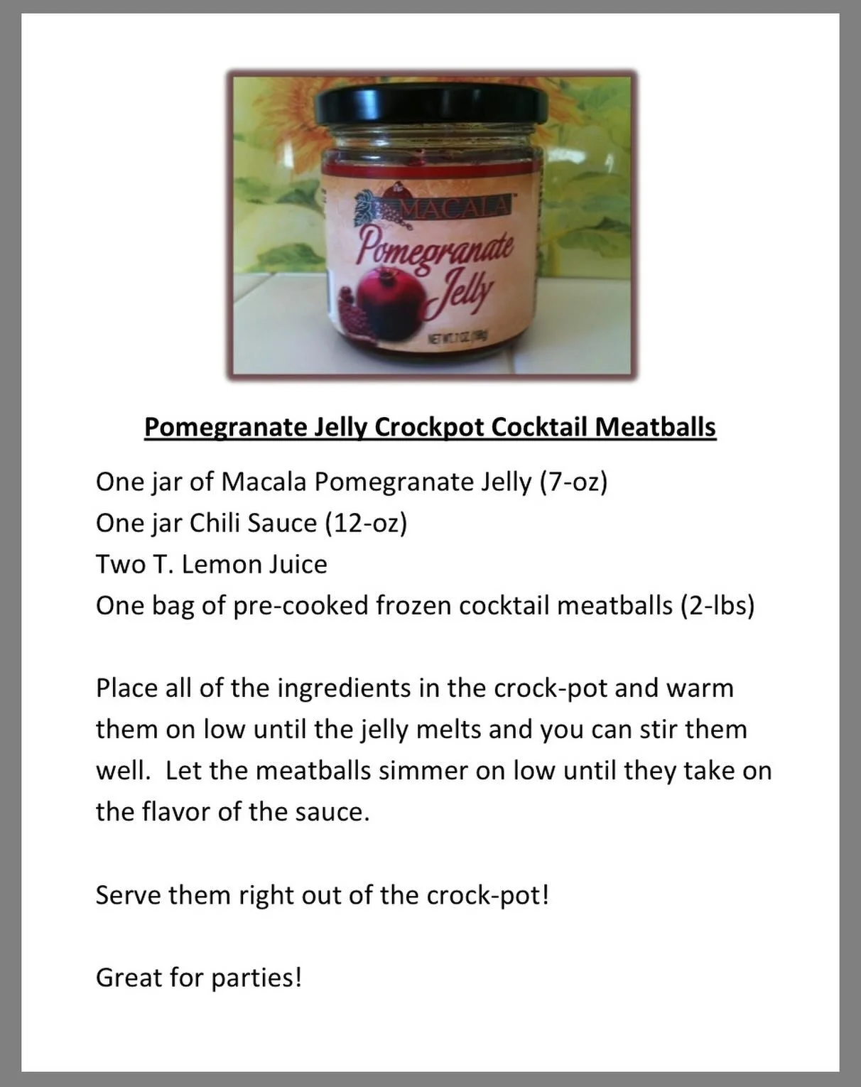 Need a good recipe for upcoming Super Bowl Party? These meatballs are a customer favorite and our pomegranate jelly is on sale right now through Feb 15th. *Do you like our vintage pomegranate jelly jar featured?!

Link to purchase in bio.

#SuperBowl