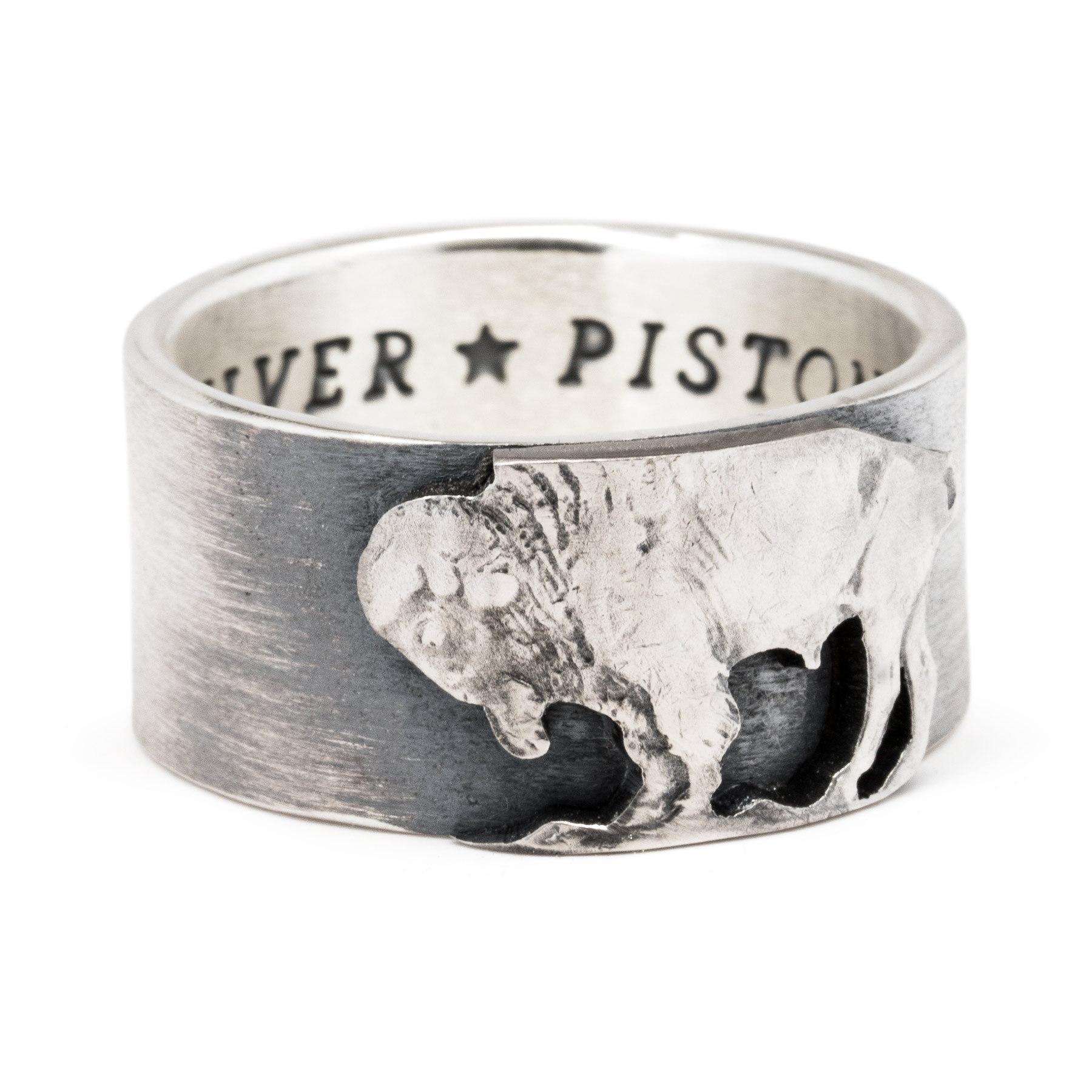 Concreet Idool Ondeugd Buffalo/Indian Nickel Ring — Silver Piston