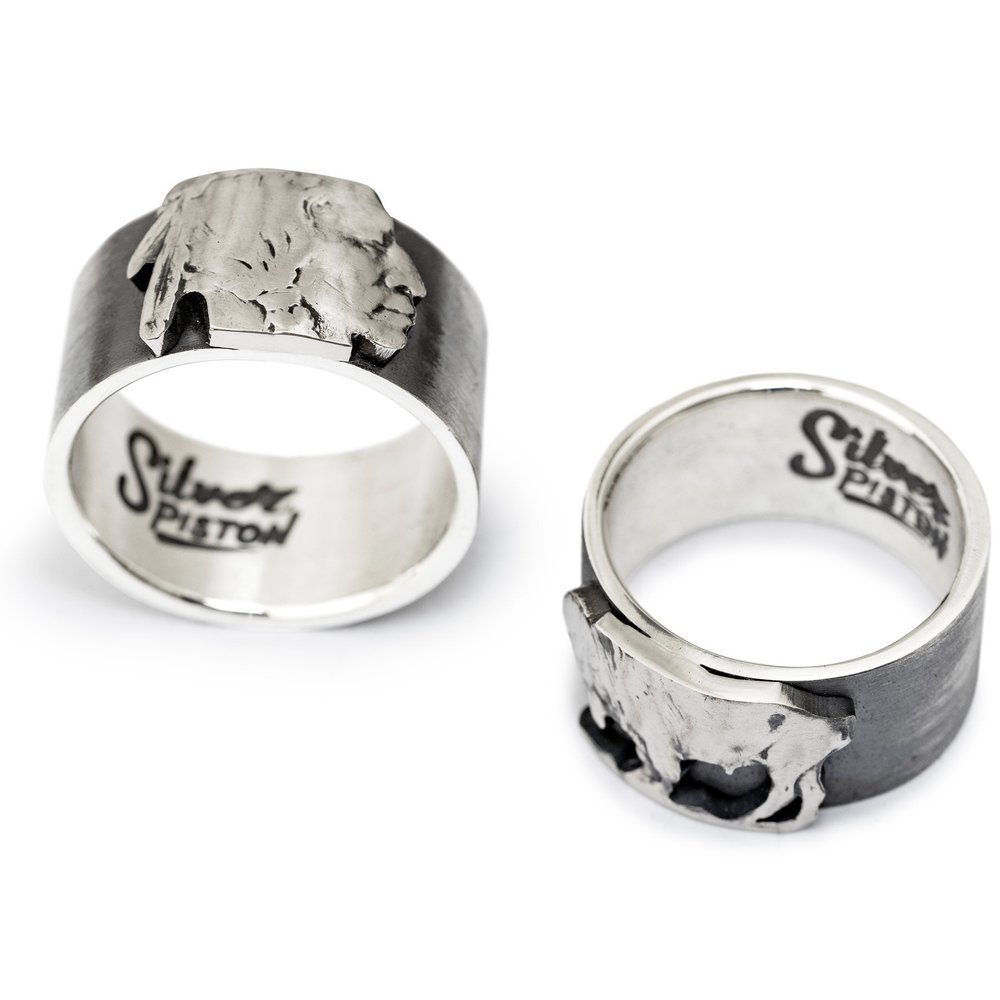 Handmade Nickel Rings Silver Piston Buffalo Nickel Ring Buffalo