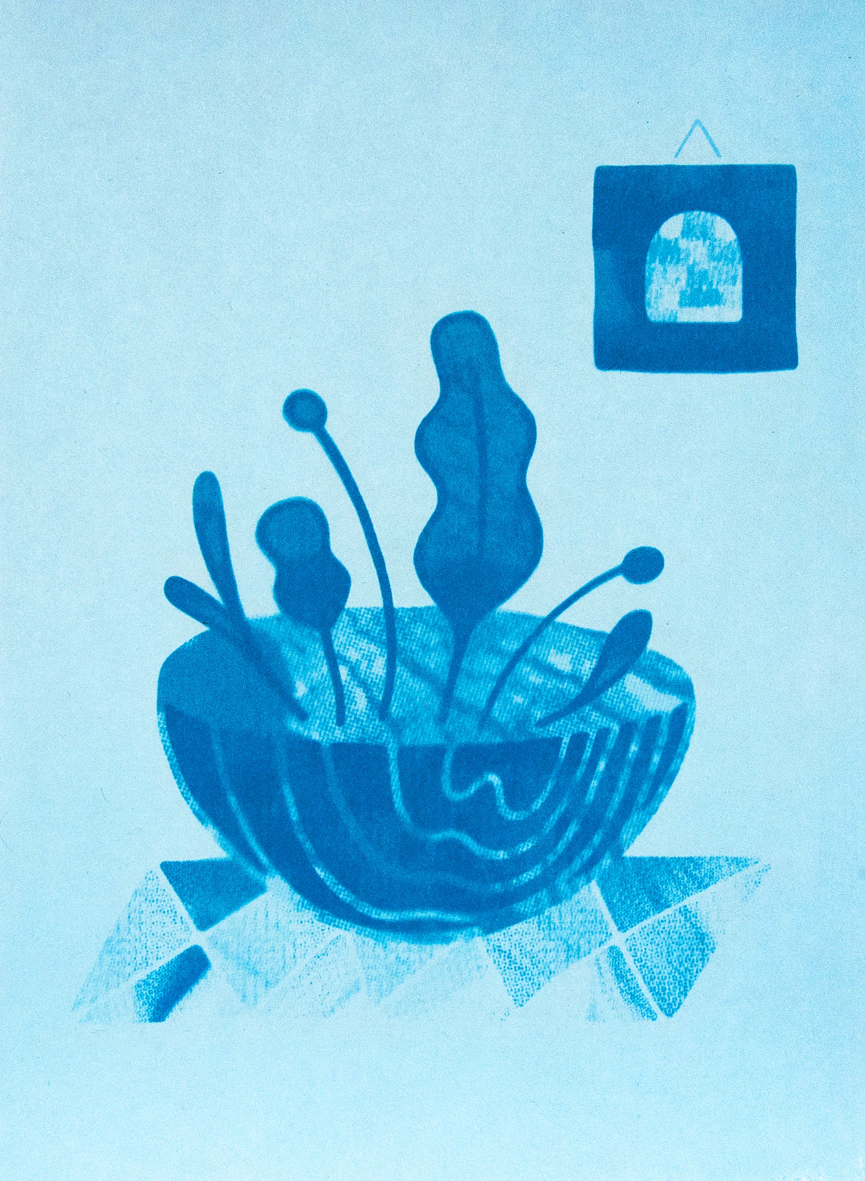 Here and Now, cyanotype, 5.5 x 7.5