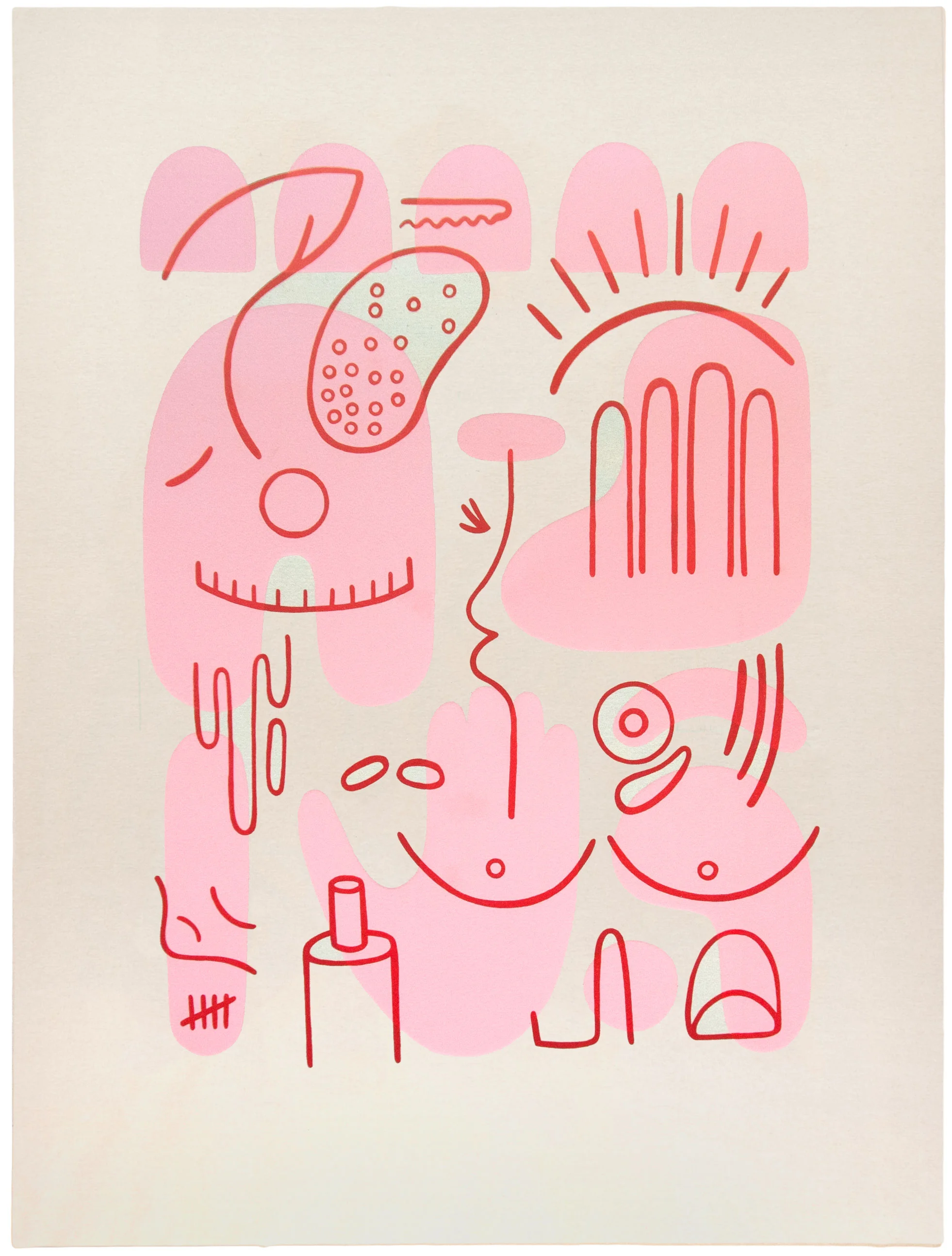 Disembodiment I (I made myself small), screenprint on canvas, 36 x 48
