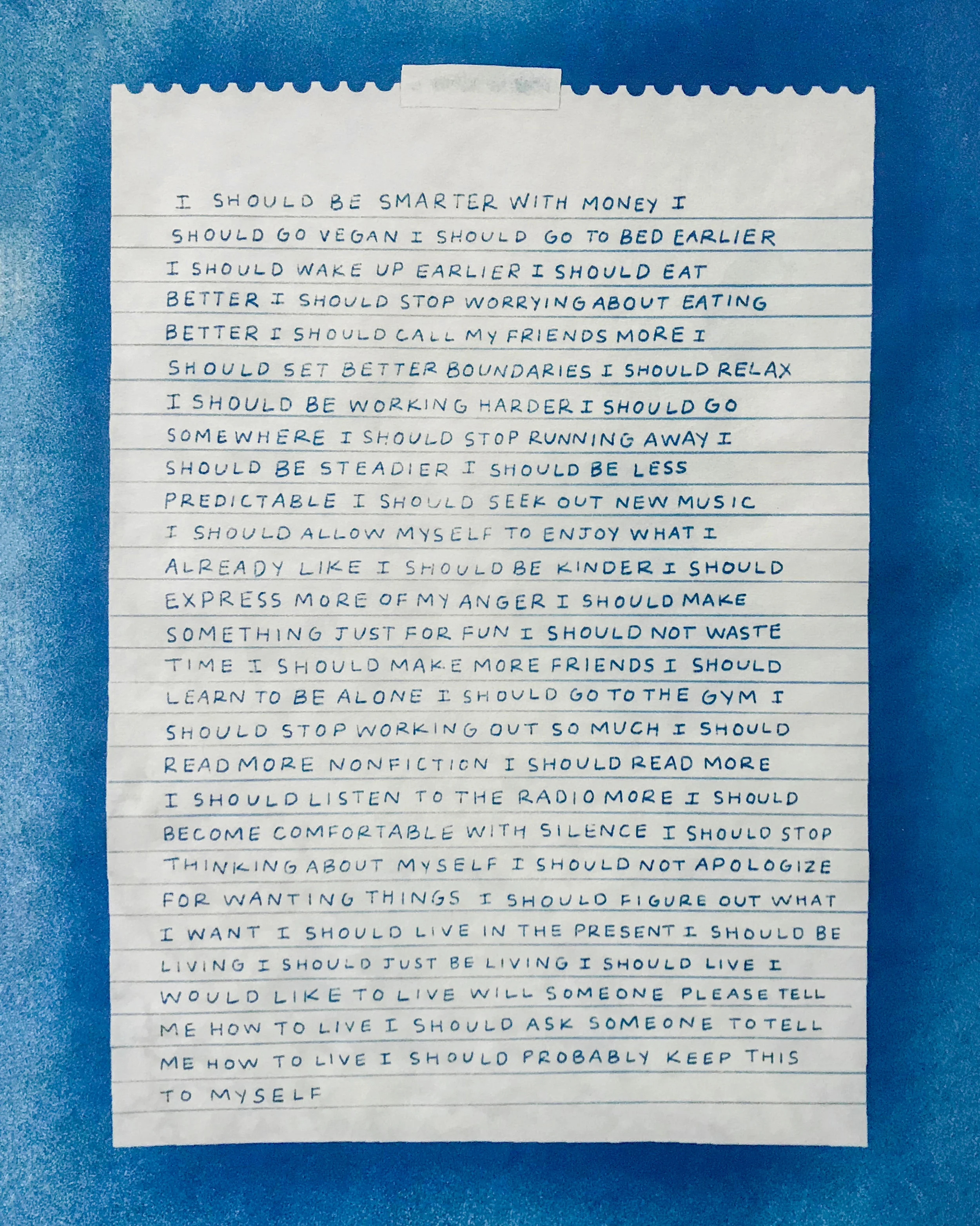 Smart with Money, cyanotype, 22 x 30