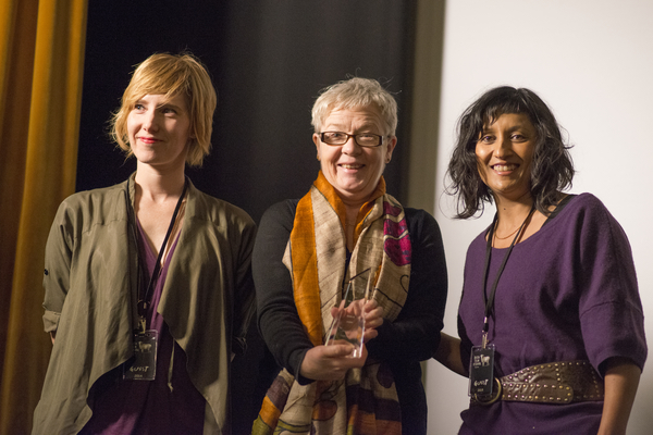   Congrats to Steph Green, Ruth McCabe &amp; Tamara Anghie who accepted the award Best Breakthrough Feature for Run and Jump.  