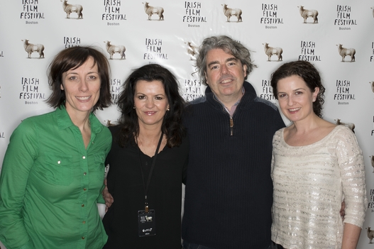 Dawn Morrissey, actress Deirdre O'Kane, Director Stephen Bradley and Siobhan Fanning before the screening of NOBLE