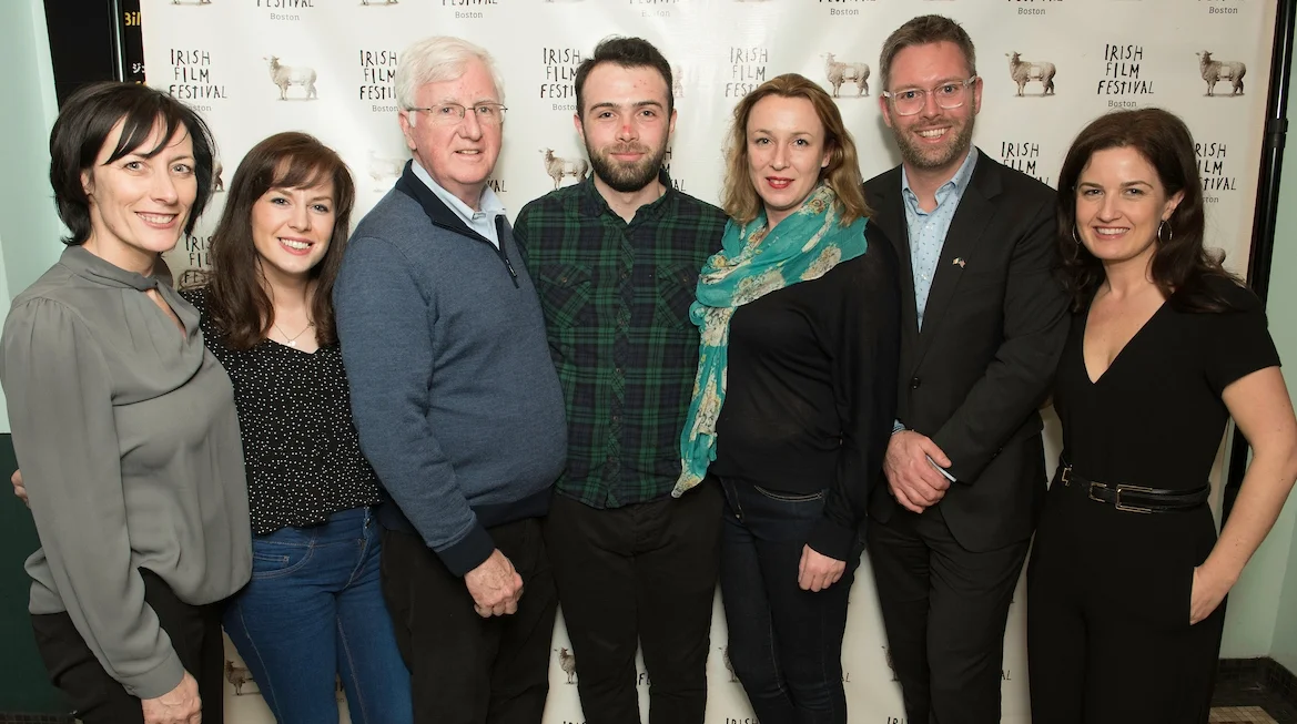 Dawn Morrisey (Director, Irish Film Festival, Boston); Edel Fox (Producer, Noel Hill: Broken Dream ); Steve Greeley (Executive Director, American Ireland Fund); Eamonn Murphy (Director, Lost Memories ); Roisin Kearney (Writer and Director, The Family Way ); Shane Cahill (Deputy Consulate General); Siobhan Fanning (Producer, Irish Film Festival, Boston)