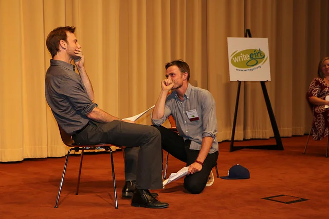 Actors Trevor St. John ( Bourne Ultimatum ) and Wilson Bethel ( Hart of Dixie ) perform our girls' scenes at Lights, Camera, WriteGirl!