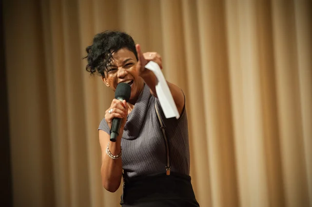 Actor Aasha Davis (Friday Night Lights) performed our girls' scenes at Lights, Camera, WriteGirl!