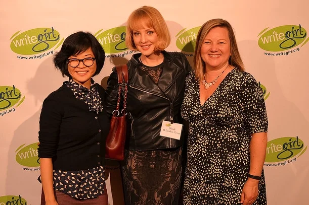 KEIKO AGENA ( GILMORE GIRLS) & WENDI MCLENDON-COVEY ( BRIDESMAIDS) WALK THE RED CARPET WITH KEREN TAYLOR AT LIGHTS, CAMERA, WRITEGIRL!