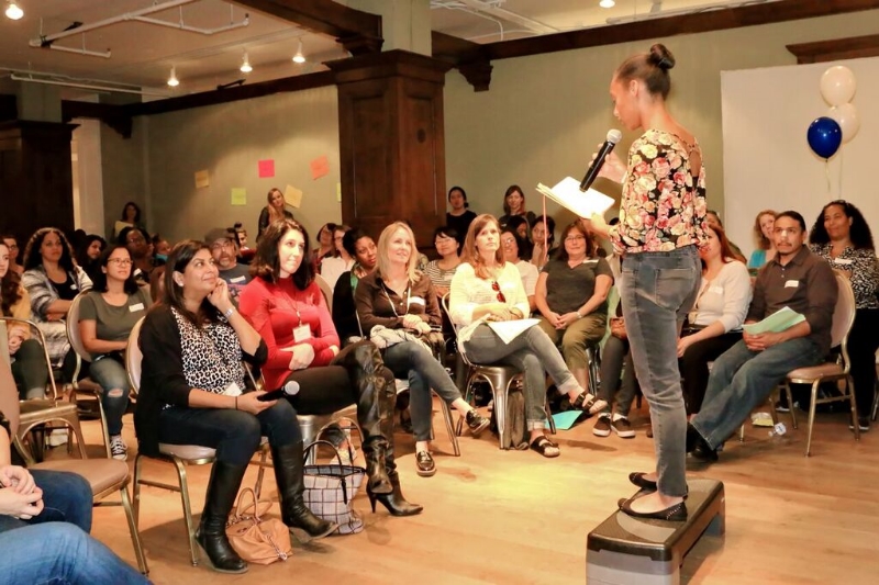 Mentee on soapbox with crowd.jpg