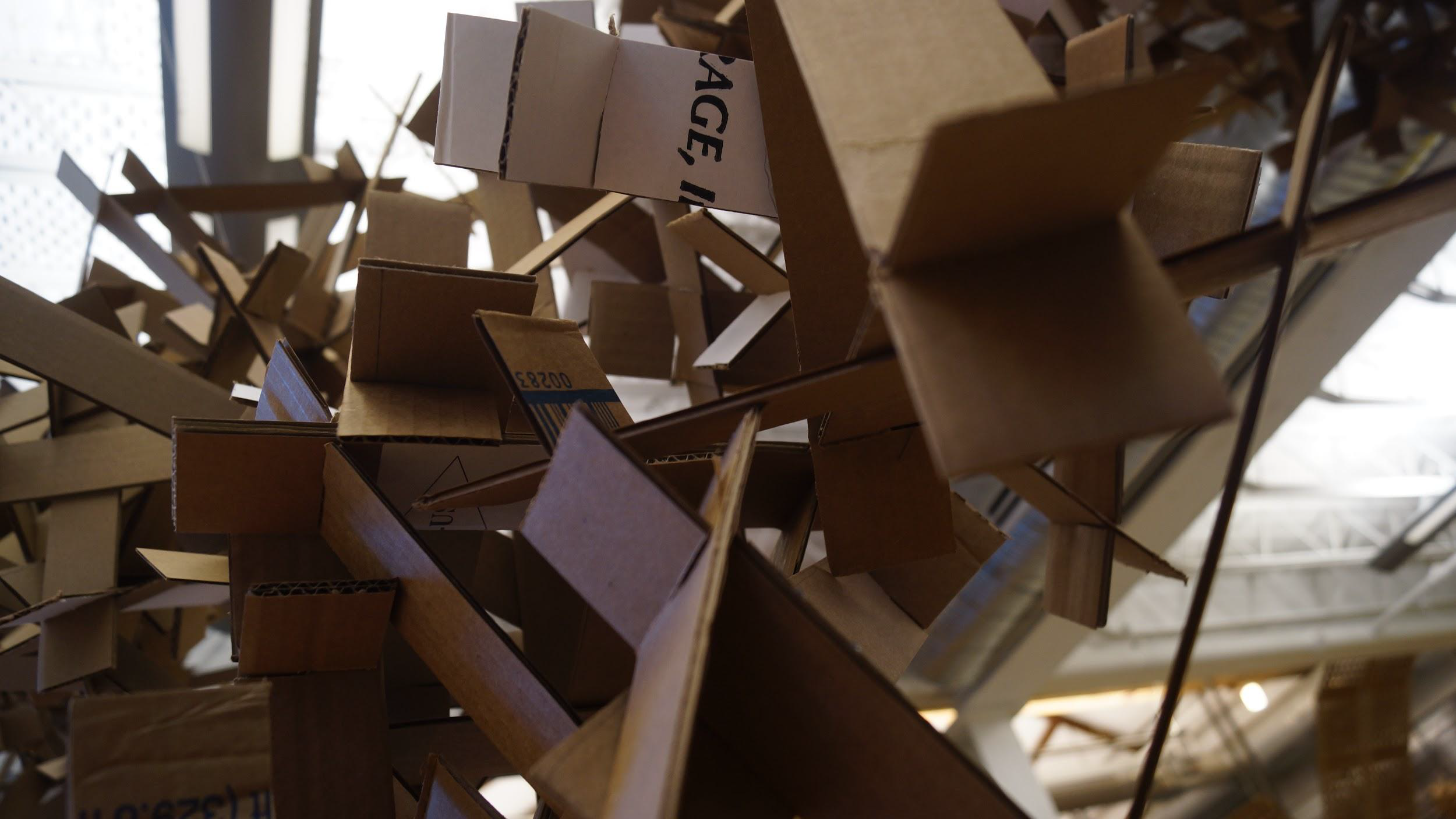  Although the pieces seem simple, they were easy to produce en masse, held their structure, and their triangular form was conducive to nesting them into larger shapes. 