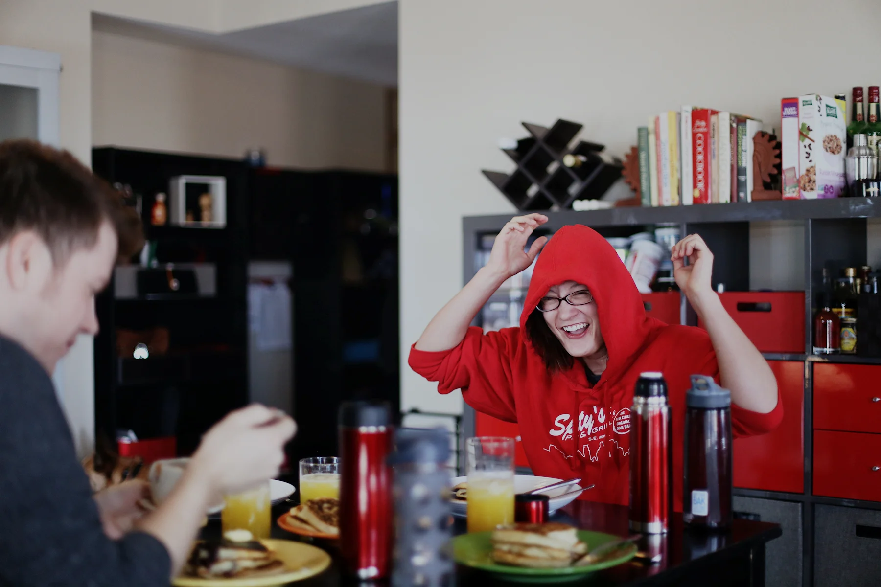 someone doesn't know how to act natural in front of the camera and it cracks me up every time. ;)