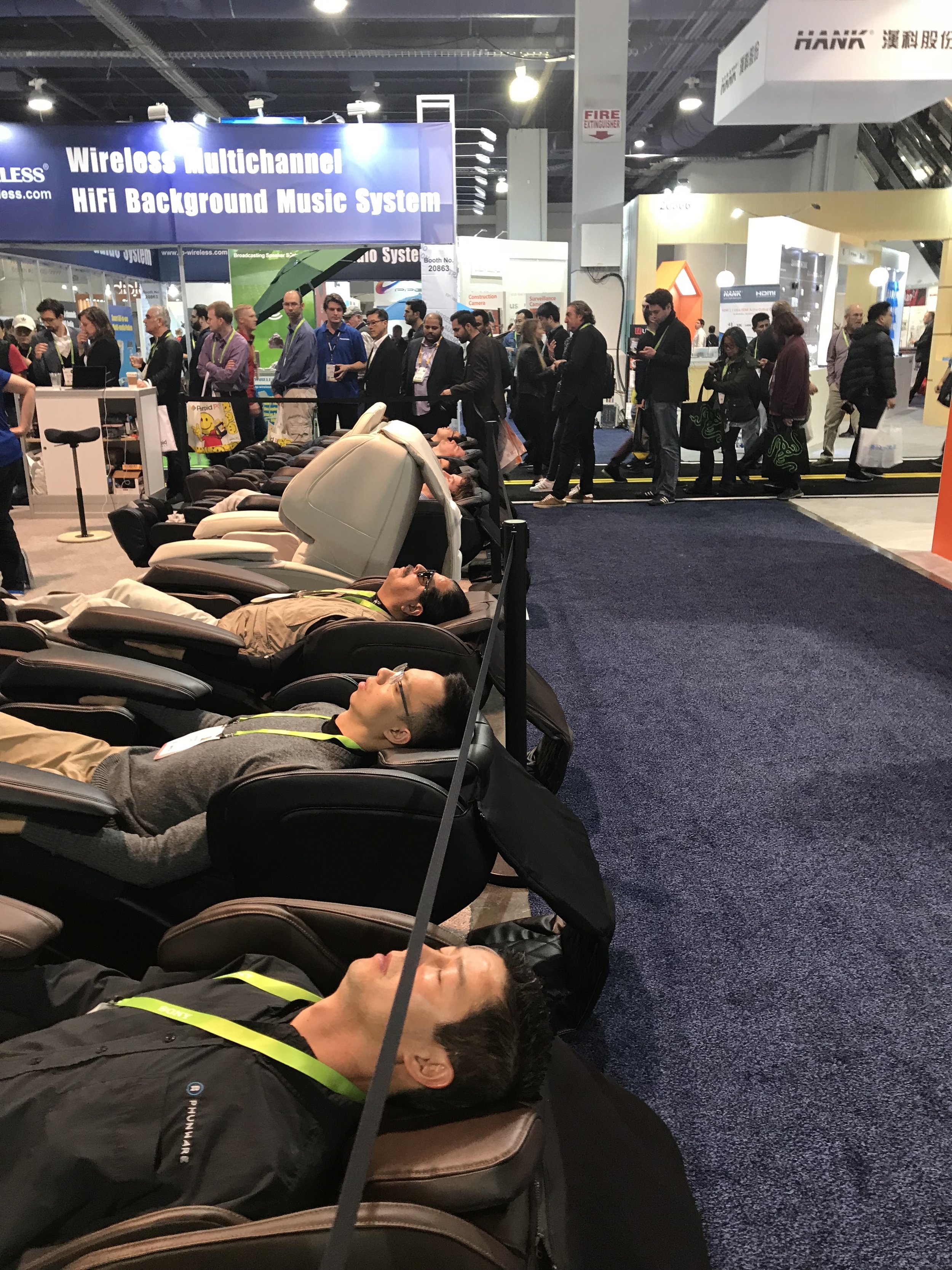 Pretty funny sight at CES, I'm all about that massage