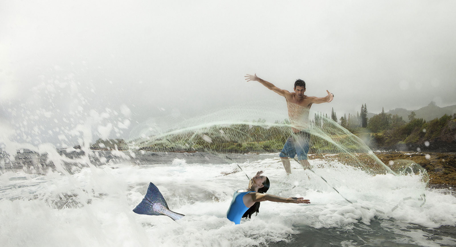 Throw Net Mermaid Fishing