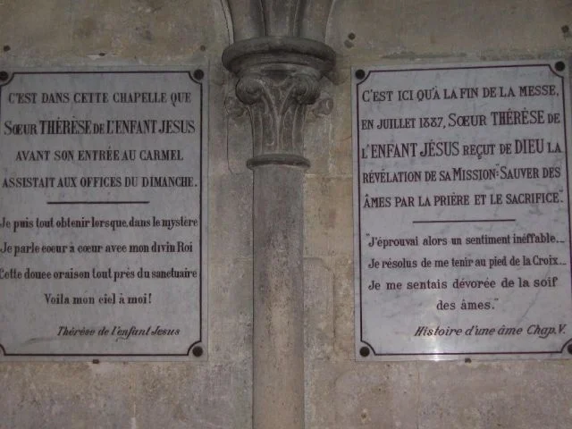 Plaques in the chapel of St. Pierre's Cathedral