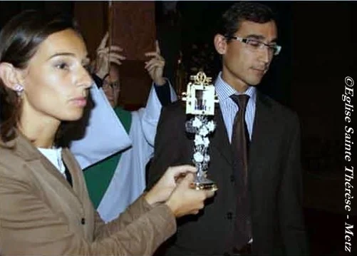 The relics are carried out of the main church at the recessional