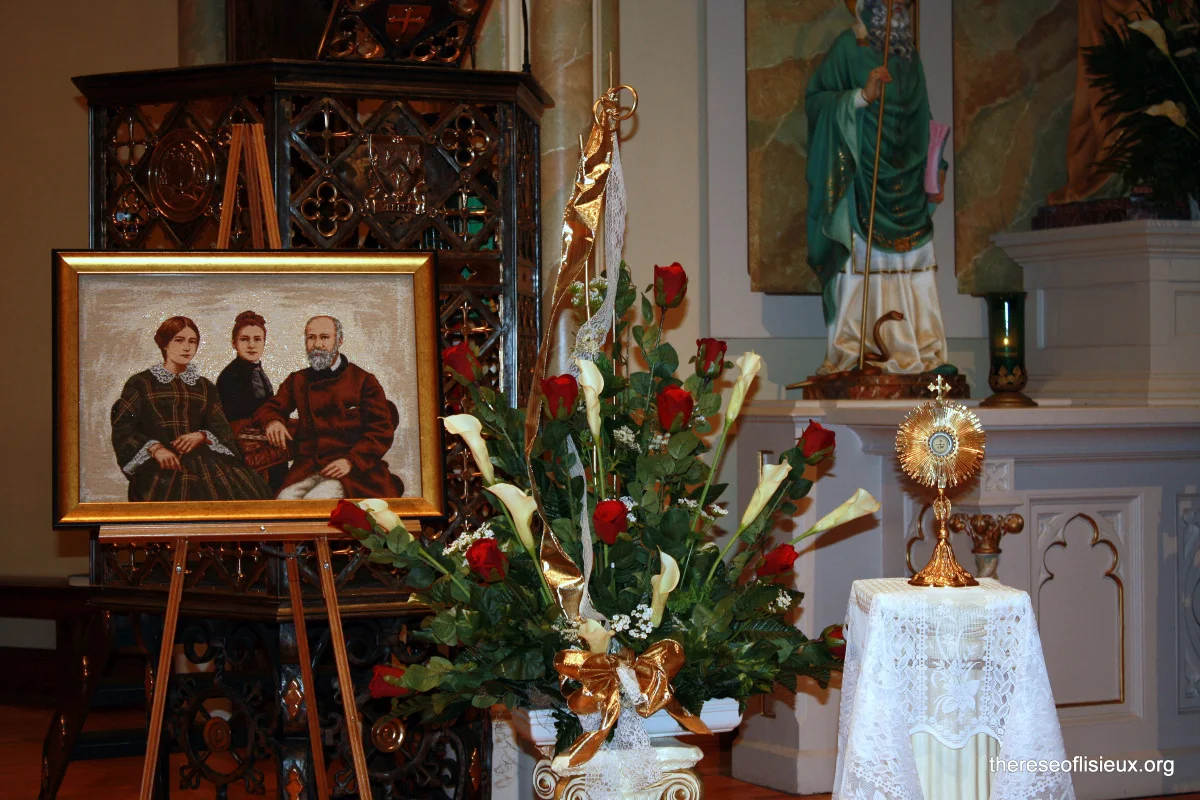 Tapestry, flowers, and relics