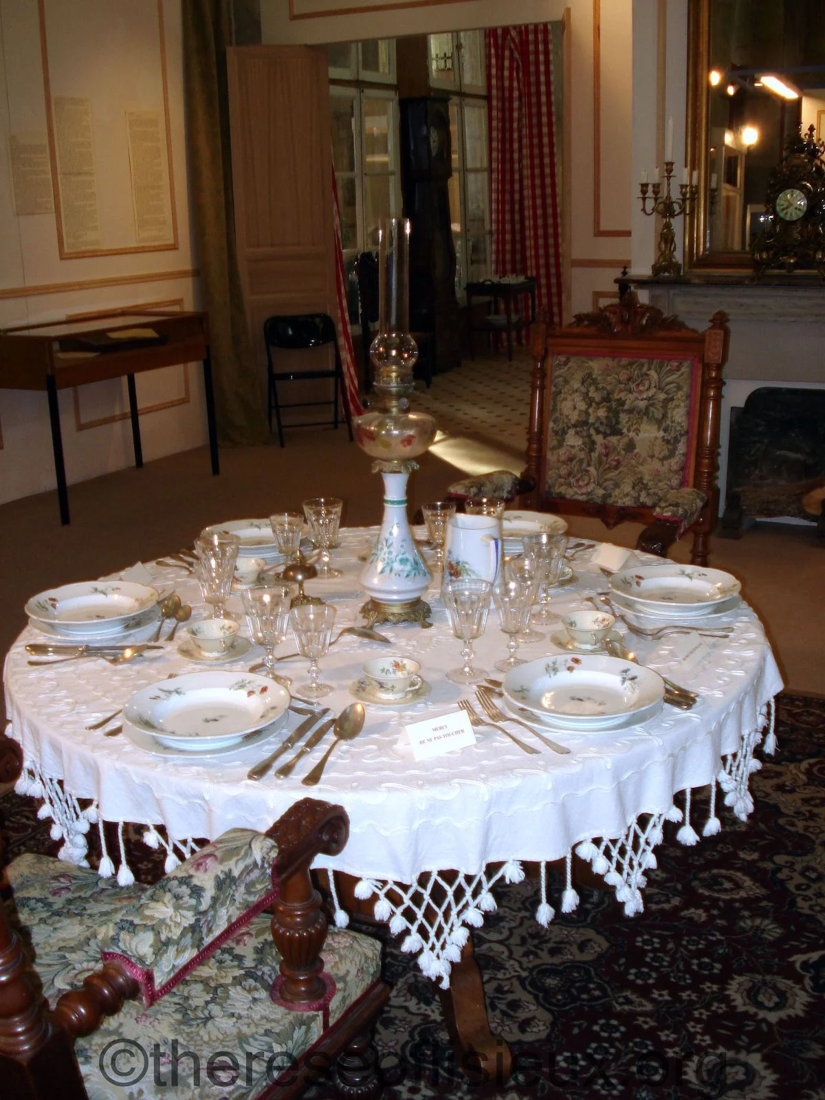 Table set with china belonging to the Martin family