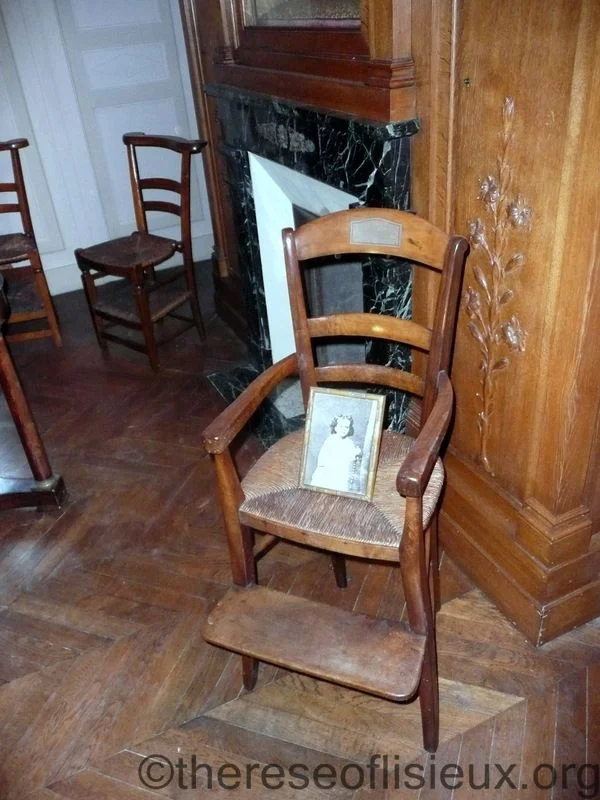 St. Therese's high chair in Louis and Zelie Martin's house on rue Saint-Blaise