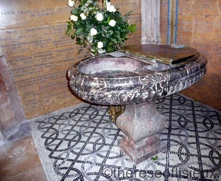 St. Therese baptized at this font, 1/2/1873, Notre Dame Church, Alencon