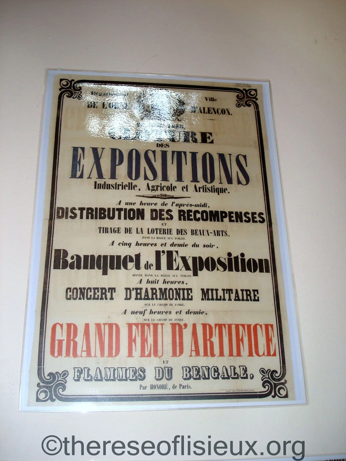 Poster advertising an exposition at which Zelie Guerin's lace was displayed