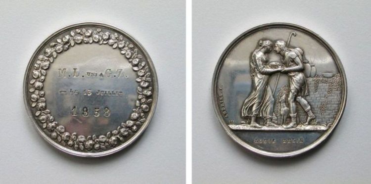 THE "marriage medallion" designed by st. louis martin and given to st. zelie on their wedding day, reproduced with the permission of fr. antonio sangalli. with thanks to the diocese of sees.
