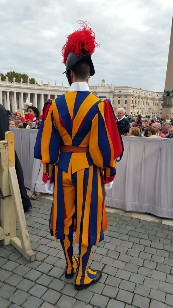 A member of the Swiss guard, rear view