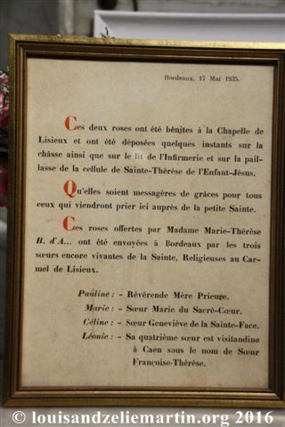 A document commemorating the gift of the golden roses