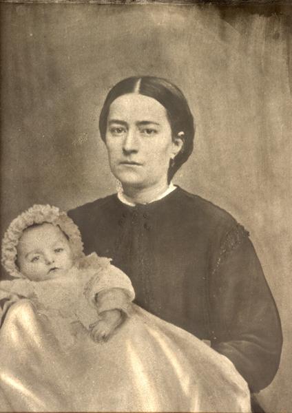 AN UNRETOUCHED PHOTO OF ZELIE MARTIN IN 1868. a photo of marie-joseph-louis, who had died the previous year, was glued onto this photo. PHOTO CREDIT: ARCHIVES OF LISIEUX CARMEL.