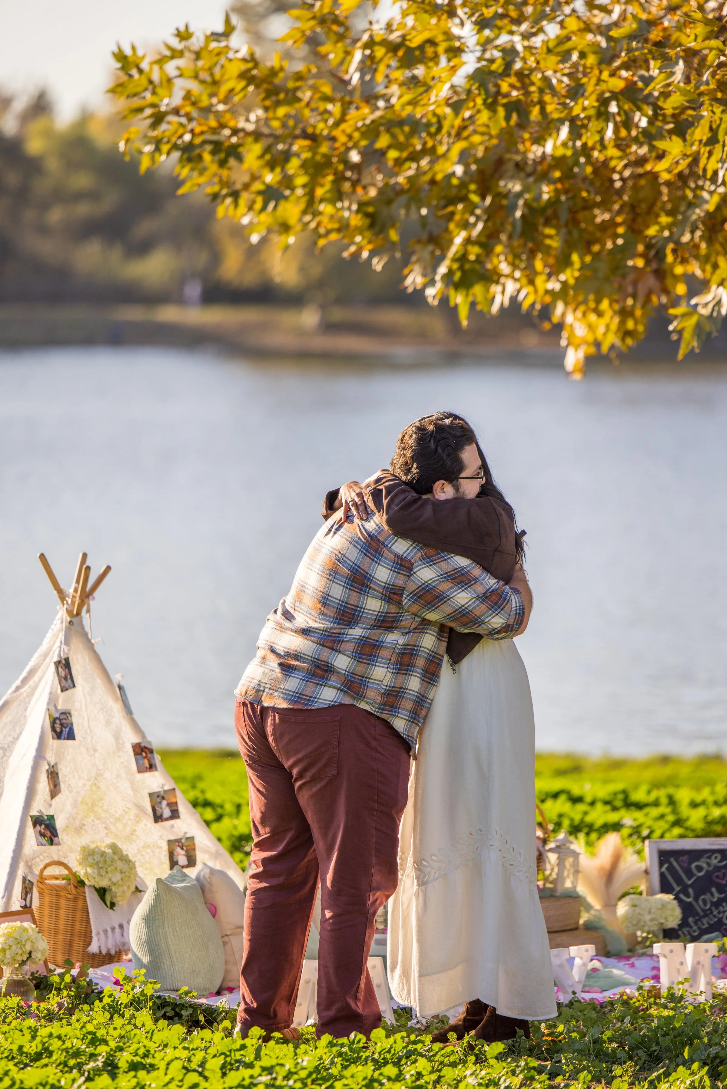 Lakeside Autumn Proposal at Lake Balboa, CA