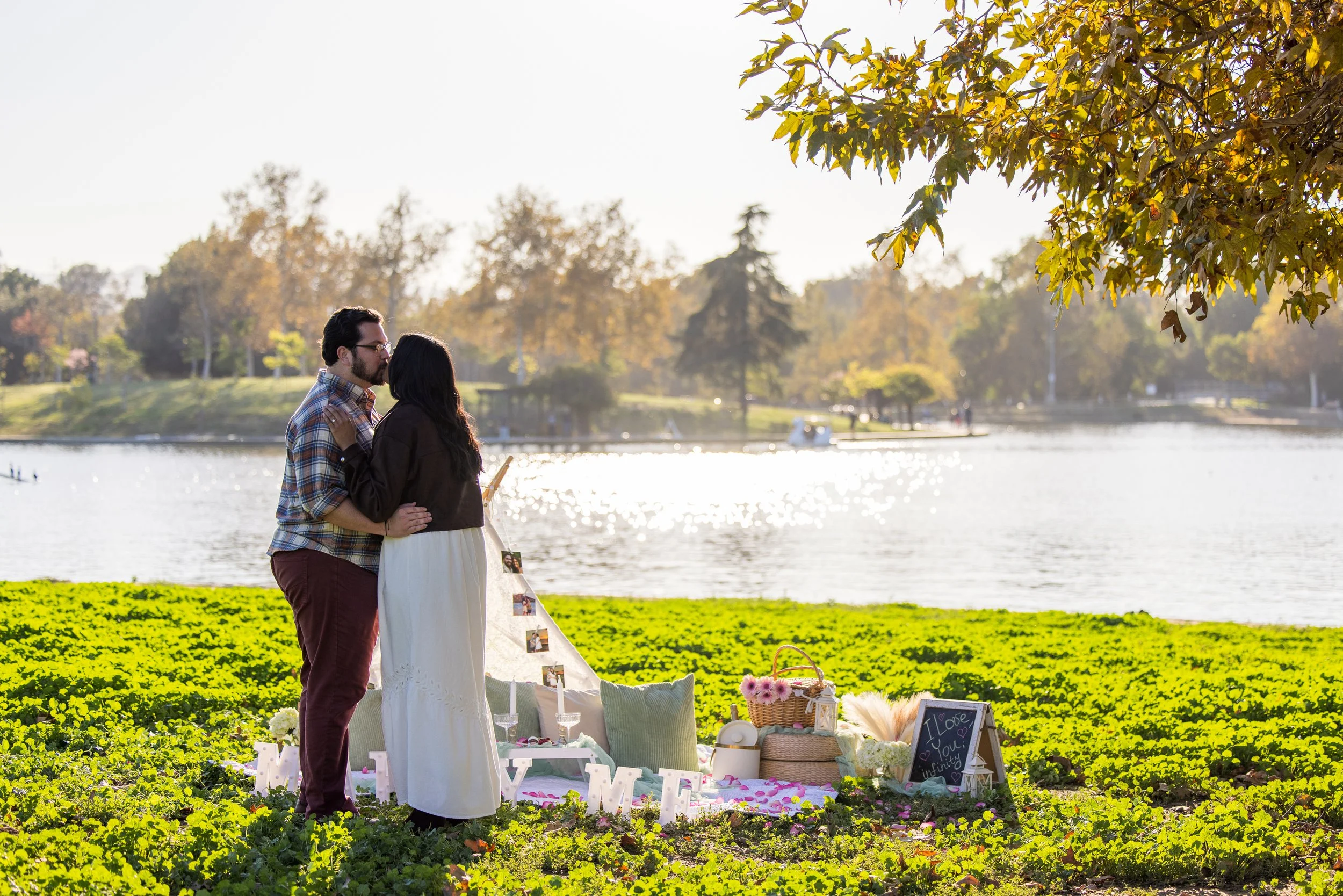 Lakeside Autumn Proposal at Lake Balboa, CA