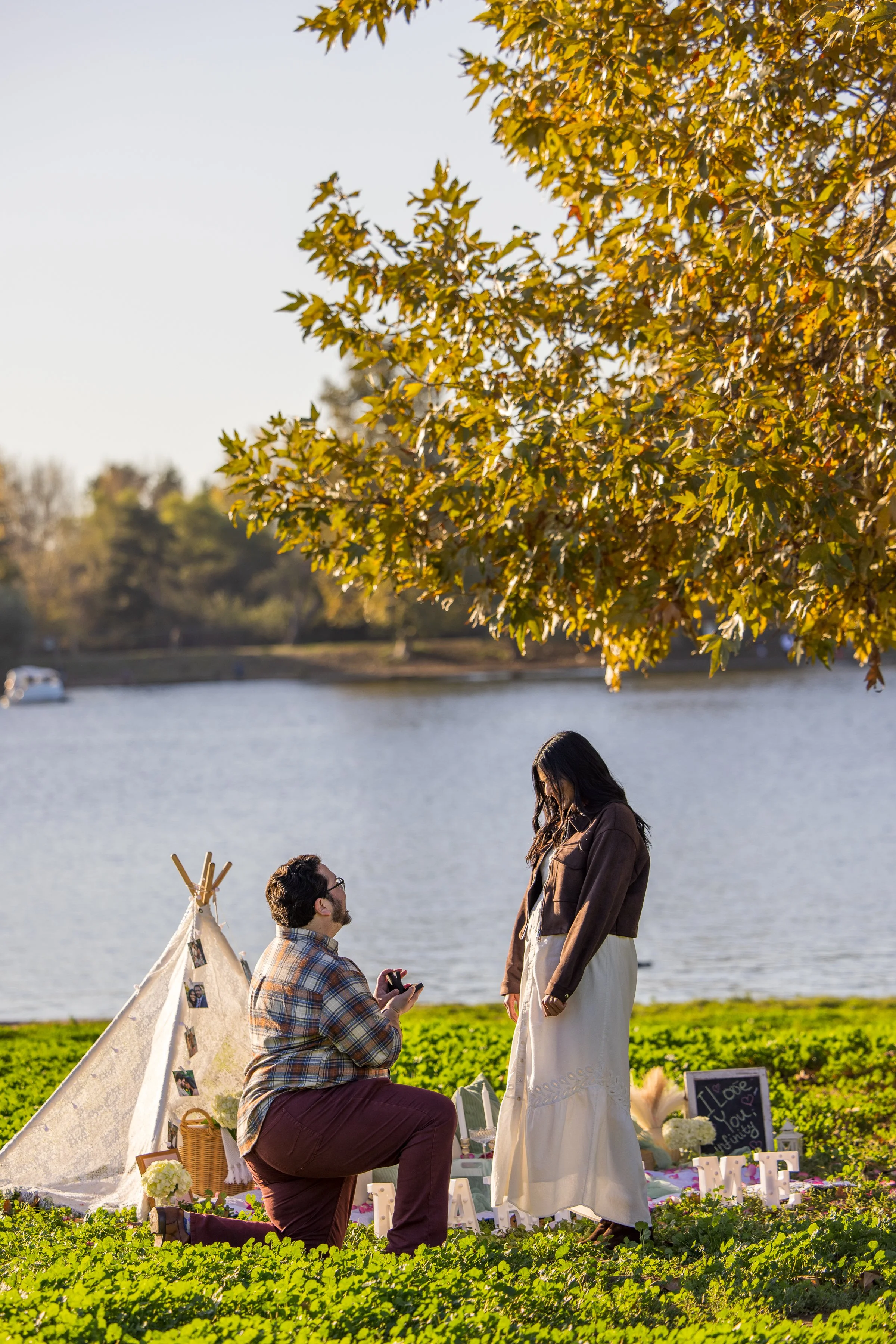 Lakeside Autumn Proposal at Lake Balboa, CA