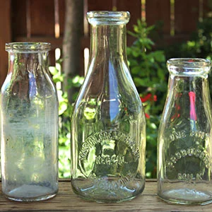 MILK BOTTLES - ASST. SIZES - $10 EACH MORE DETAILS & PICS...