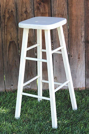 WHITE STOOL - $10 MORE DETAILS & PICS...