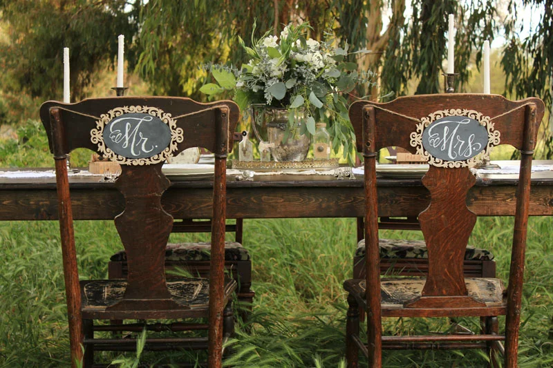 "MR. & MRS." Chair Sign Set - $15/set