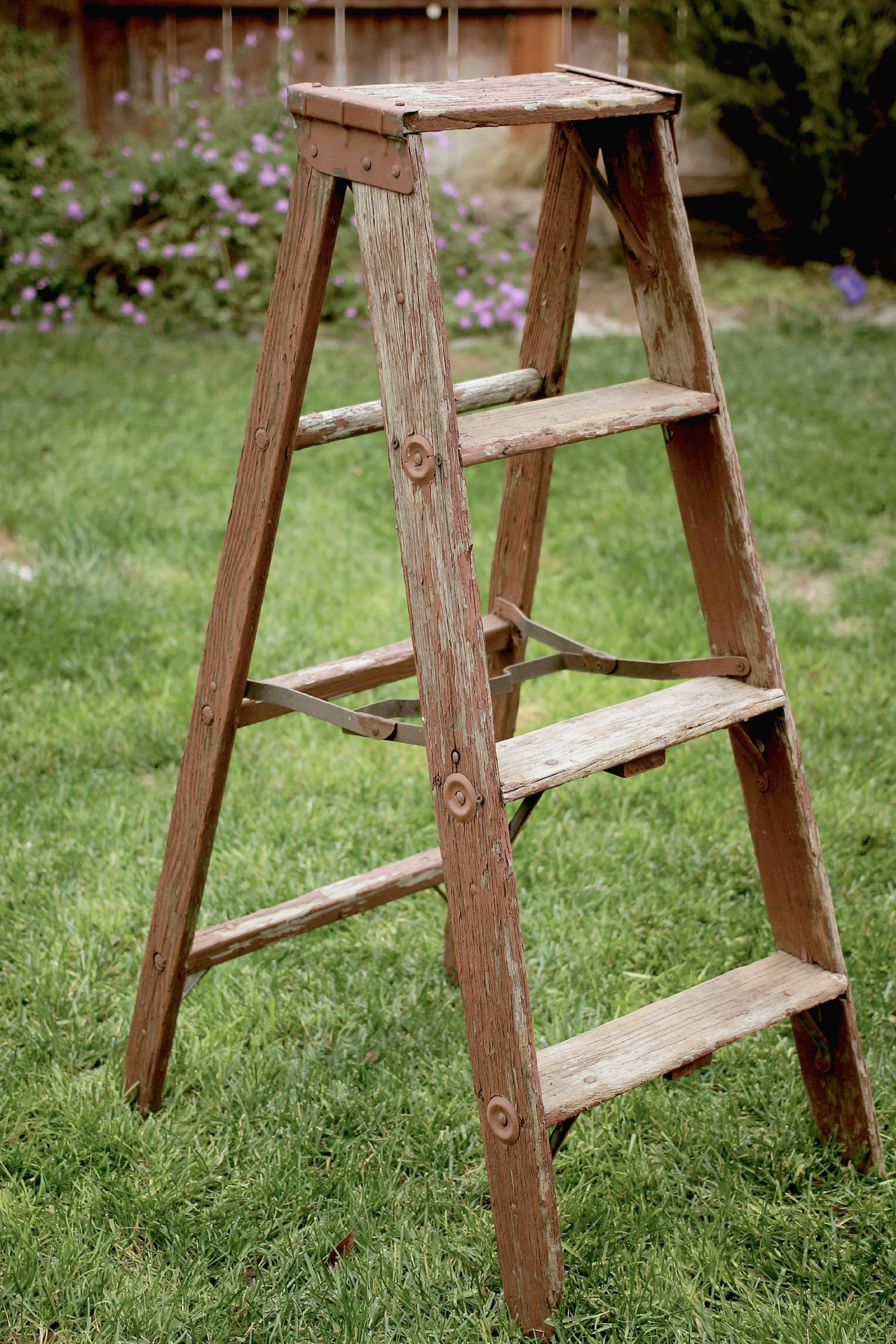 RUSTIC A-FRAME LADDER - $25 MORE DETAILS & PICS...