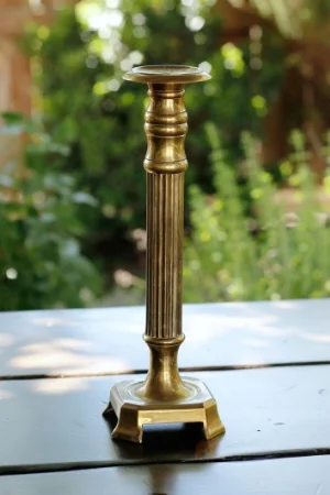 "ATTICUS" - TALL, Roman-Style Brass Candlestick RENT FOR $10 MORE DETAILS & PICS...