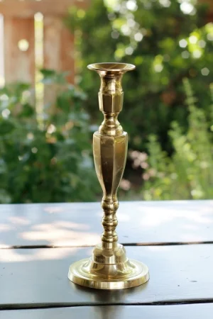 "SERAPHINA" - TALL, Brass Taper Candlestick RENT FOR $8 MORE DETAILS & PICS...