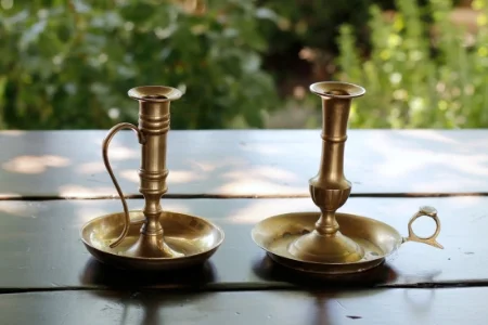 "FARAH" and "AKIM" Brass Taper Chambersticks RENT FOR $5/Each MORE DETAILS & PICS...