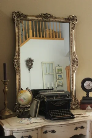 LG - GOLD-FRAMED MIRROR - 30" X 42" - $30